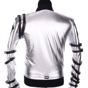 Michael Jackson Bad Tour Grey Satin Jacket