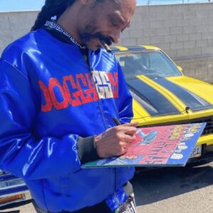 Snoop Dogg Doggystyle 25th Anniversary Text Only Blue Bomber Jacket