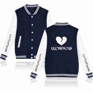 Xxxtentacion Baseball Uniform Broken Heart Blue Jacket