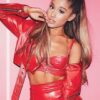 Ariana Grande Red Cropped Leather Jacket