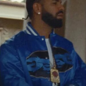 Drake Jumbotron Shit Poppin Bape Ape Blue Varsity Jacket