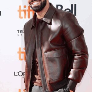 Drake Maroon Leather Jacket