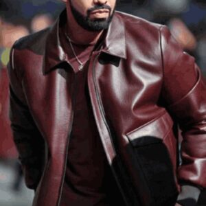 Drake Maroon Leather Jacket