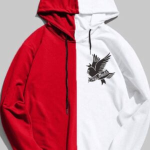 Lil Peep Crybaby Half Colored Red Hoodie