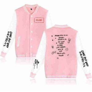 Lil Peep Hellboy Baseball Pink Jacket