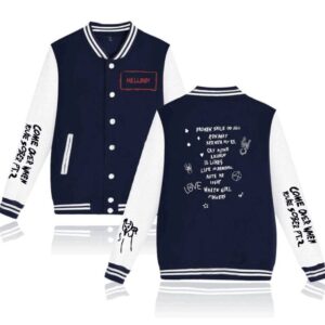 Lil Peep Love Baseball Blue Wool Jacket