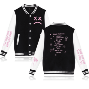 Lil Peep Sad Face Baseball Jacket