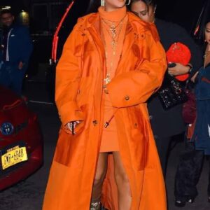 Rihanna Bergdorf Goodman Orange Coat