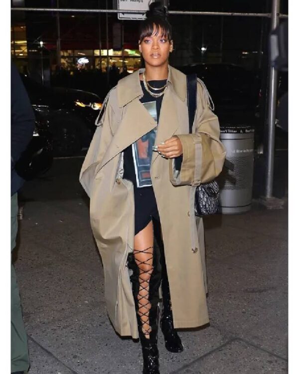 Rihanna Brown Trench Coat