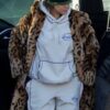 Rihanna Giorgio Leopard Print Long Coat