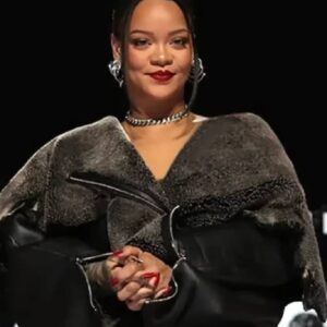 Rihanna Halftime Show Fur Leather Jacket