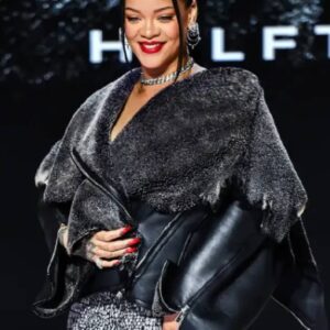 Rihanna Halftime Show Fur Leather Jacket