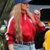 Rihanna LA Park Red Track Jacket