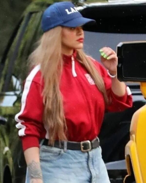 Rihanna LA Park Red Track Jacket