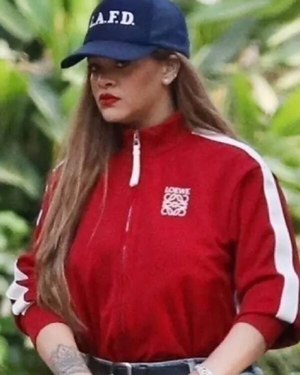 Rihanna LA Park Red Track Jacket