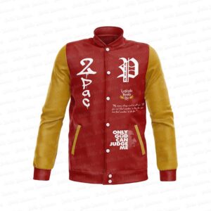 Tupac Legends Never Die Red Varsity Jacket