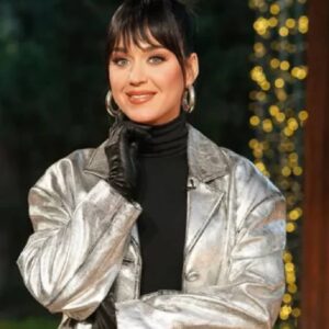 Katy Perry American Idol Silver Leather Coat