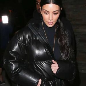 Kim Kardashian American Model Black Puffer Jacket