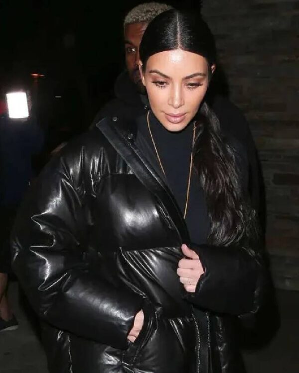 Kim Kardashian American Model Black Puffer Jacket