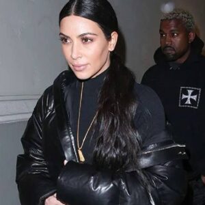 Kim Kardashian American Model Black Puffer Jacket