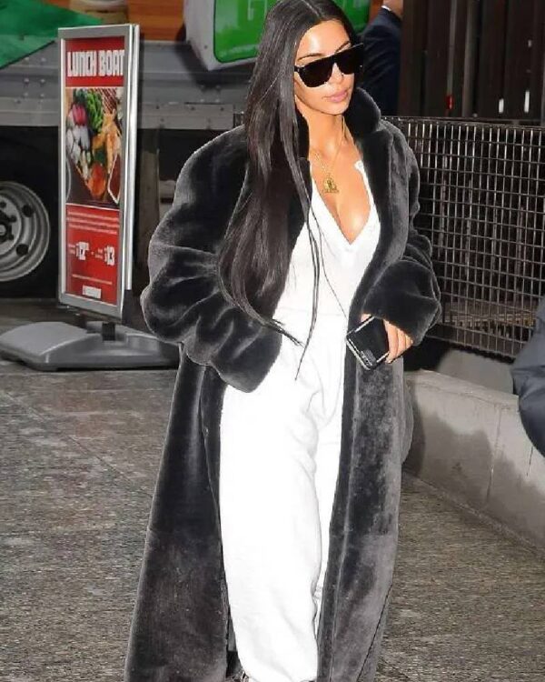 Kim Kardashian Street Style Nyc Black Trench Coat