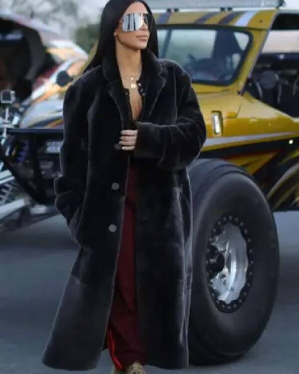 Kim Kardashian Street Style Nyc Black Trench Coat