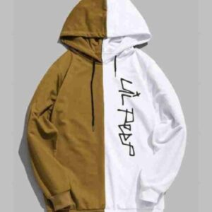 Lil Peep Half Colored Two Toned Olive and White Hoodie