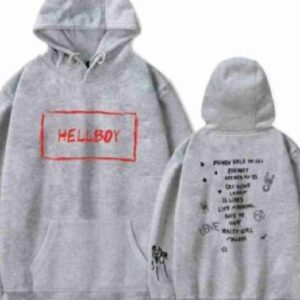 Lil Peep Hellboy Gray Kangaroo Pockets Hoodie