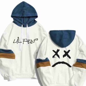 Lil Peep Spring Oversized Sad Face White Hoodie