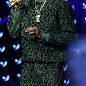 Army Green Snoop Dogg Leopard Print Tracksuit For Sale