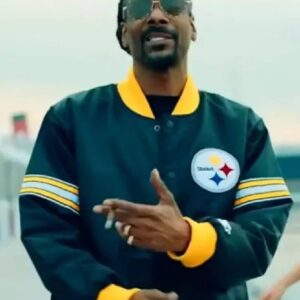 Buy Back In The Game Snoop Dogg Steelers Black Varsity Bomber Jacket